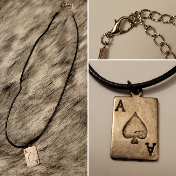 Unknown brand Jewelry - Ace Spade with black cord necklace, lobster clasp, 18"